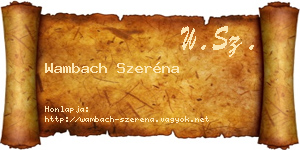 Wambach Szeréna névjegykártya